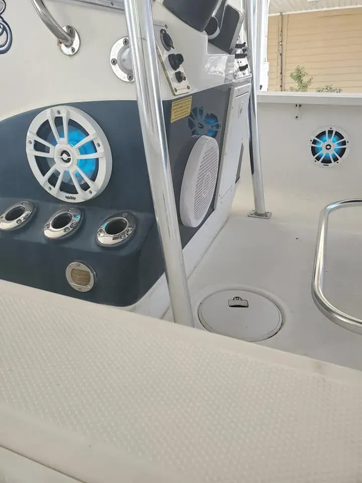 Marine speakers on a boat